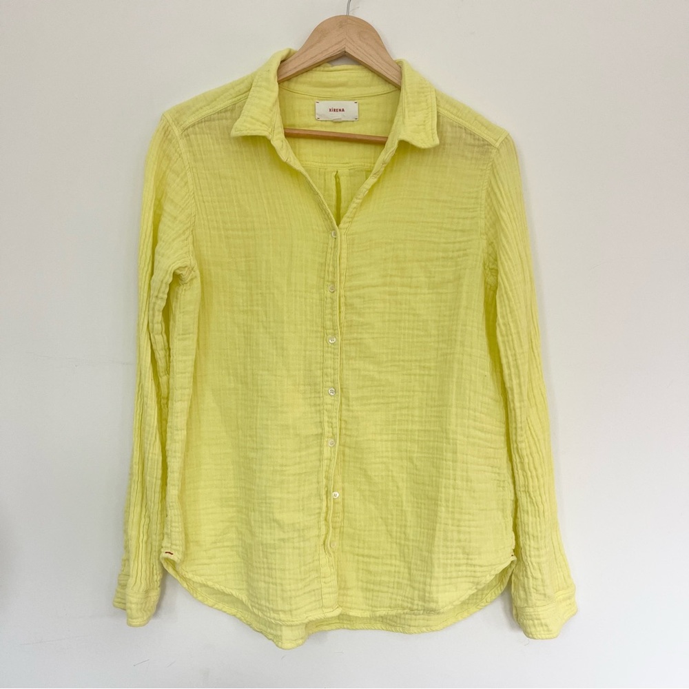 Xirena Women's Cotton Muslin Scout Gauze Button Down Shirt Small Yellow Butter